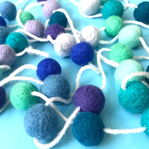 Felt Ball Garland Misscrafts 9.8 Feet 100% Wool Roving Pom Pom Garland 20mm Colorful for Baby Shower Grand Opening Party Festivals Room Decorations (36 Count)