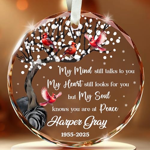 Personalized Cardinal Christmas Ornament Red Bird Ornament Christmas Memorial Birthday for Family Friends