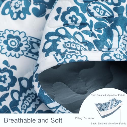 Reversible Boho Quilts Queen Size Blue