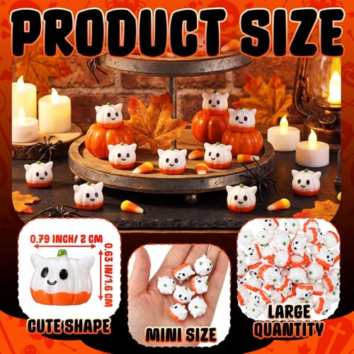 50 Pcs Halloween Mini Ghosts Figurines Resin Tiny Ghosts (50 Count)