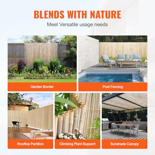 Natural Rolled Bamboo Fence (48 Sq Ft)