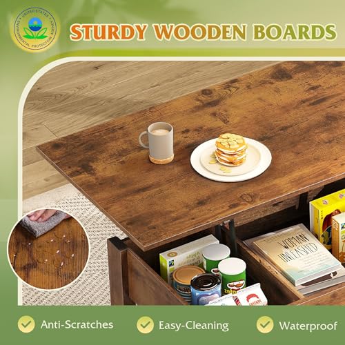 Lift Top Coffee Table with 2 Drawers