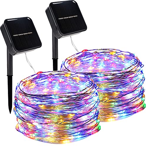 2 Pack Solar Christmas Lights Outdoor (39.4 Foot)