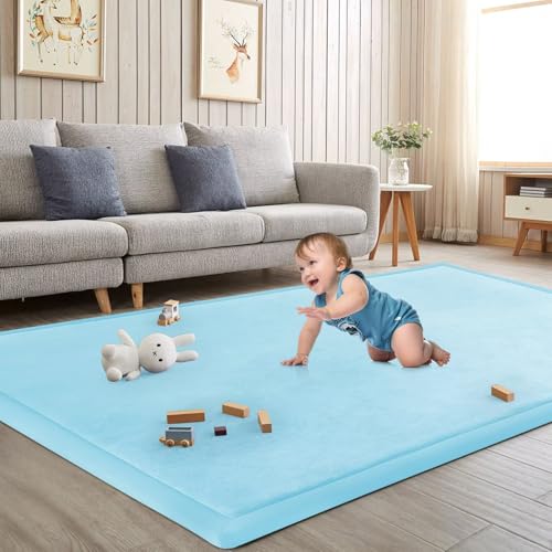 Baby Play Mat for Floor Nursery Muscle Area Rug Playroom Rug 59"x59" Elastic Foam 1.3" Thick Crawling Mat for Babies