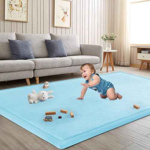 Baby Play Mat for Floor Nursery Muscle Mat Area Rug Playroom Rug 50"x50" Elastic Foam 1.3" Thick Crawling Mat for Babies