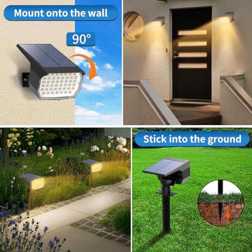Solar Spot Lights Outdoor 2 Pack (2 Count)