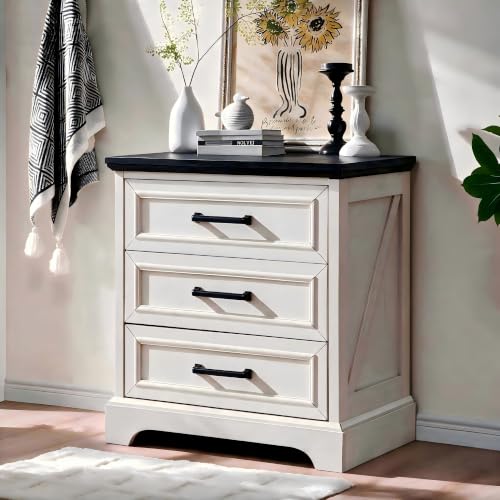 22" Farmhouse 3 Drawer Dresser for Bedroom