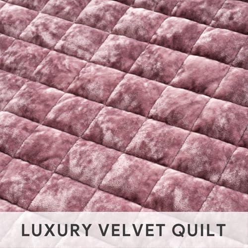 Channel Box Stitch Velvet Quilt Set