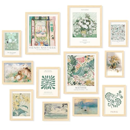 Sage Green Boho Framed Wall Art (12 Count)