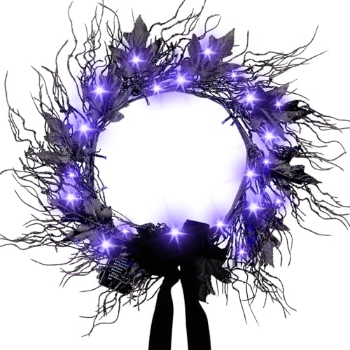 16inch LED Halloween Wreath with Battery Timer