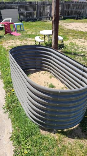 Anleolife 2 Bed 6x3x2ft Oval Galvanized Raised Garden Beds (2 Count)