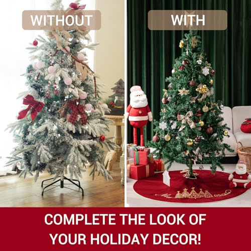 50 Inch Red Velvet Christmas Tree Skirt