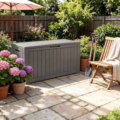 140 Gallon Outdoor Storage Box Waterproof Deck Box for Patio