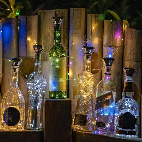Upgraded 12 Pack Diamond Solar Wine Bottle Lights (6.5 Foot)