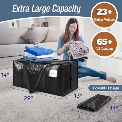 12 Pack Extra Heavy Duty Large Moving Bags with Strong Zipper (12 Count)