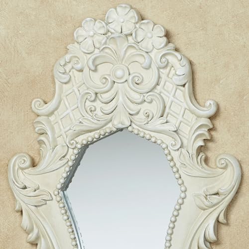 Lattice Scroll Antique White Traditional Classic Wall Mirrors (3 Count)