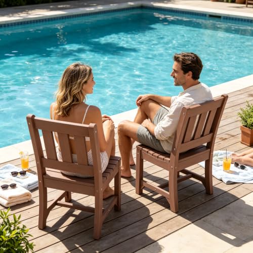 Poly Lumber Patio Dining Chair Outdoor Garden Armless Chair