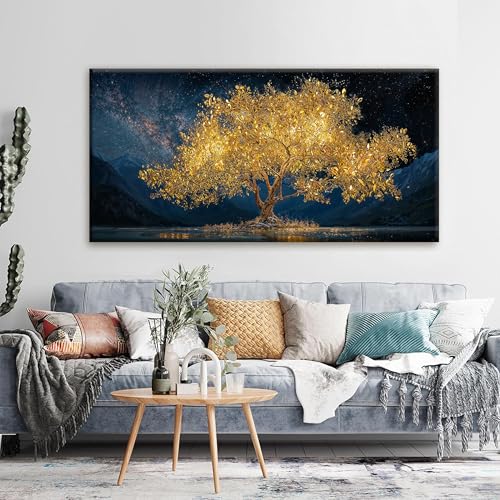 Canvas Wall Art Decor Modern Large Wall Art For Living Room 29 X 58 Inches Gold Tree Of Life Abstract Wall Decor Paintings Picture For Bedroom Dining Room Home Office Artwork