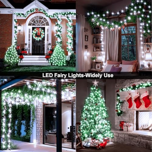 2 Pack Fairy String Lights Plug in 33Ft 100 LED (200 Count)