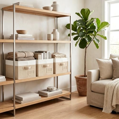Closet Shelf Baskets with Label (3 Count)