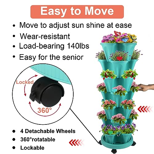 Stackable Vertical Garden Planter with Tool Set
