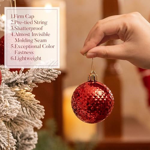 50ct Christmas Tree Decorations Ball Ornaments 2.36 Inches (50 Count)