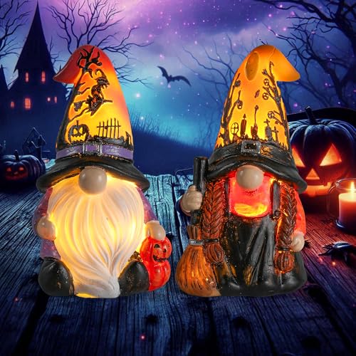 Halloween Gnomes and Witch Figurines (2 Count)