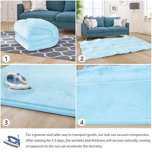 Baby Play Mat for Floor Nursery Muscle Mat Area Rug Playroom Rug 79x158" Elastic Foam 1.3" Thick Crawling Mat for Babies