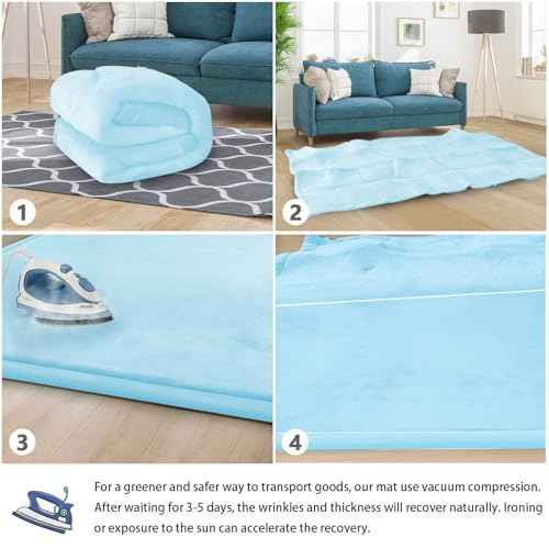 Baby Play Mat for Floor Nursery Muscle Mat Area Rug Playroom Rug 50"x50" Elastic Foam 1.3" Thick Crawling Mat for Babies