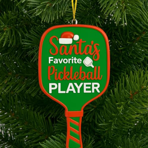 Santa’s Favorite Pickleball Player Christmas Ornament