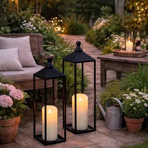 22'' 19'' Large Lanterns Decorative Outdoor Indoor (2 Count)