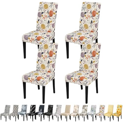 Pattern Chair Covers for Dining Room Set of 4