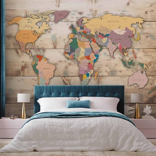 Wall Mural World Map 193x138 in (10 Count)