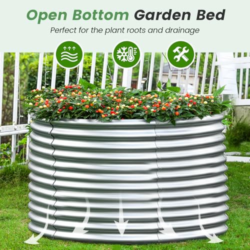 4×4×3ft Galvanized Raised Garden Bed Kit