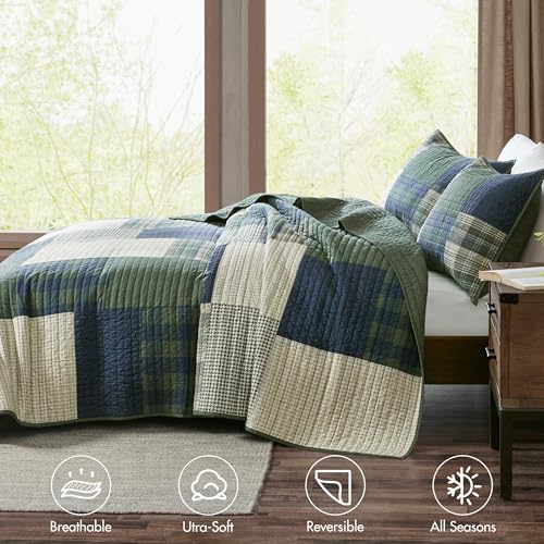 Woolrich Quilt Set Patchwork Channel Quilting