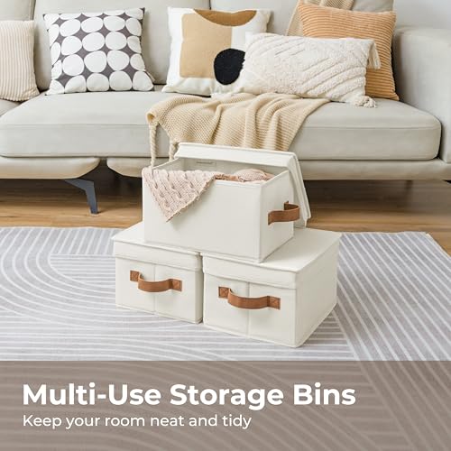 Fabric Storage Bins with Lids (3 Count)