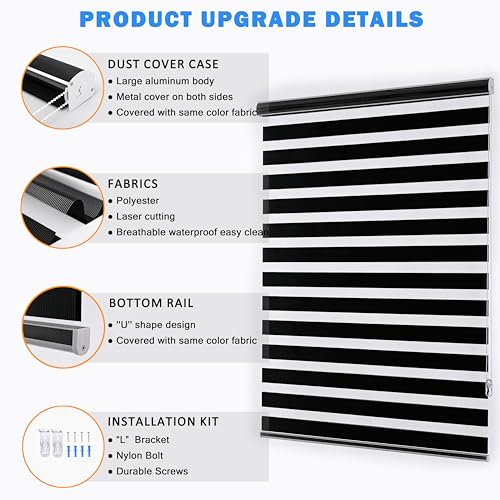 Blackout Zebra Blinds for Windows