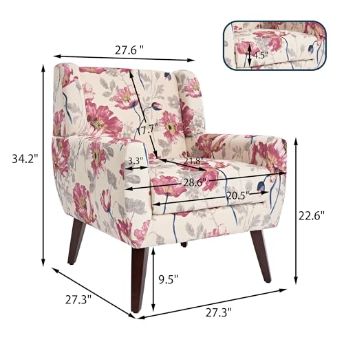 Modern Floral Accent Chair