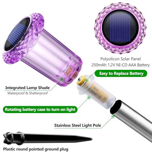 Solar Halloween Lights Outdoor 15 Pack Purple LED Halloween Decor (15 Count)