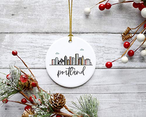 Round Ceramic Porcelain Christmas Tree Ornament Keepsake