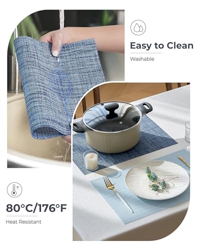 Deep Navy Woven Placemats Set of 8 (3 Count)