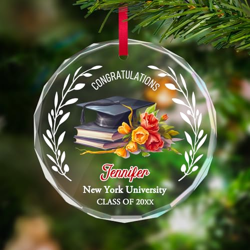 Personalized Graduate Glass Christmas Ornament