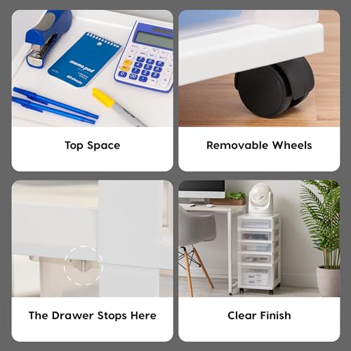 5 Drawer Rolling Storage Cart with Organizer Top