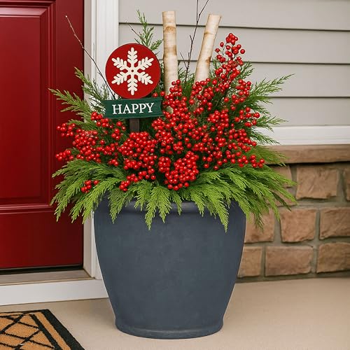 Sunnydaze Anjelica 20'' Large Plastic Planter Pot for Plants