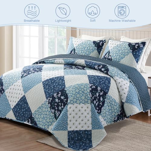 Reversible Boho Quilts Full Size Blue