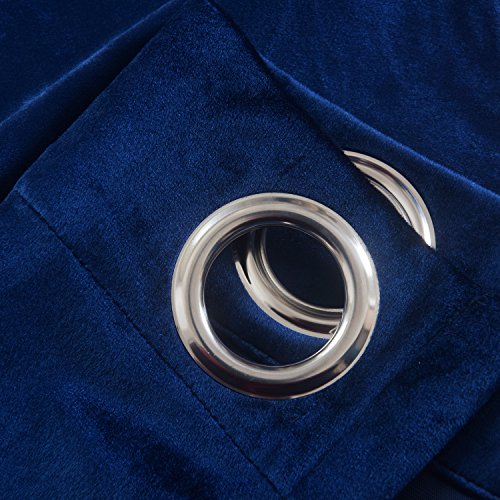 Set of 2 Velvet Flannel Blackout Curtains Panel Drapes Grommet Draperies Eyelet (2 Count)