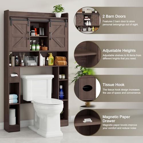 Over The Toilet Cabinet with Sliding Doors