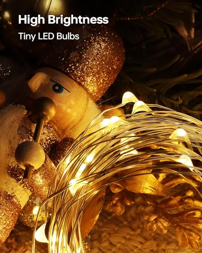 16 Pack Fairy Lights Battery Operated 7ft 20 LED String Lights Mini Twinkle Lights Silver Wire Firefly Starry Lights for DIY Mason Jar Wedding Centerpiece Table Party Christmas Decorations (16 Count)