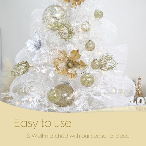 24 Pack Clear Christmas Ball Ornaments with Fillers (24 Count)