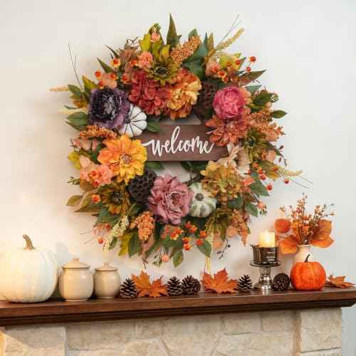 Fall Wreaths for Front Door 24 Inch Autumn Wreath Thanksgiving Door Decor